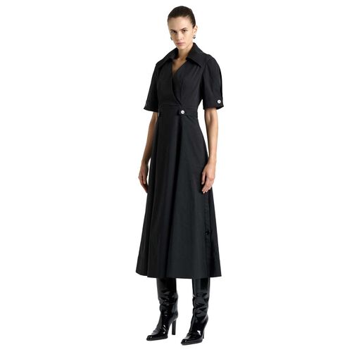 Cue Good Earth Cotton Button Detail Midi Dress